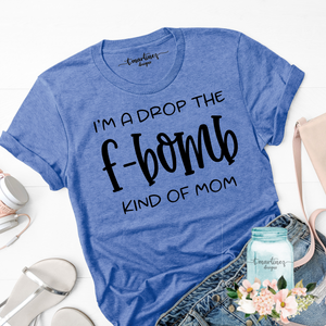 F-Bomb Mom - Columbia Blue Relaxed Tee