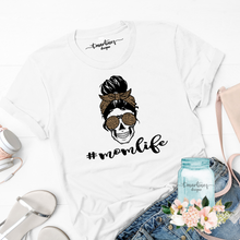 Load image into Gallery viewer, Leopard Momlife Skull - White Relaxed Tee
